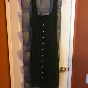 Basic green fitted dress